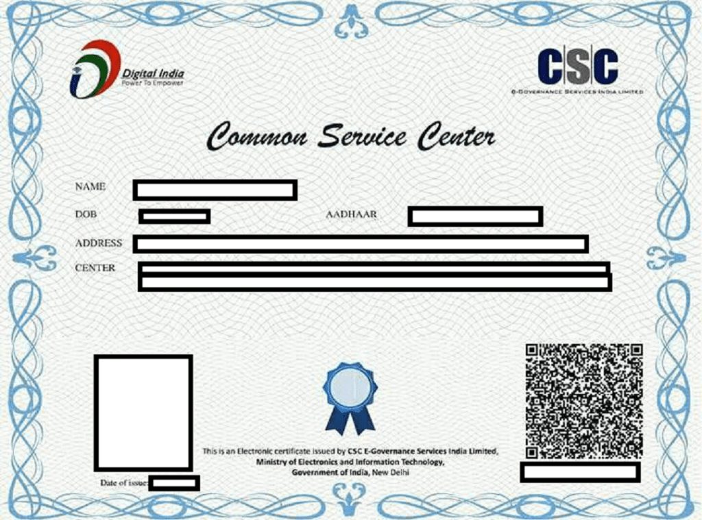 CSC Certificate Download online, meeseva