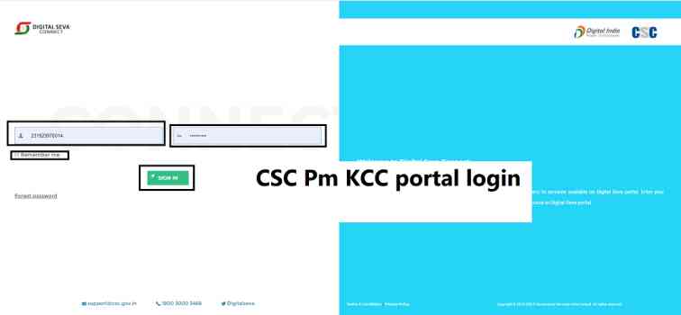 CSC-Pm-KCC-portal-login-with-csc-id-and-password, Common Service Center