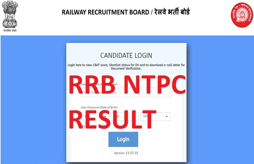 RRB NTPC RESULT