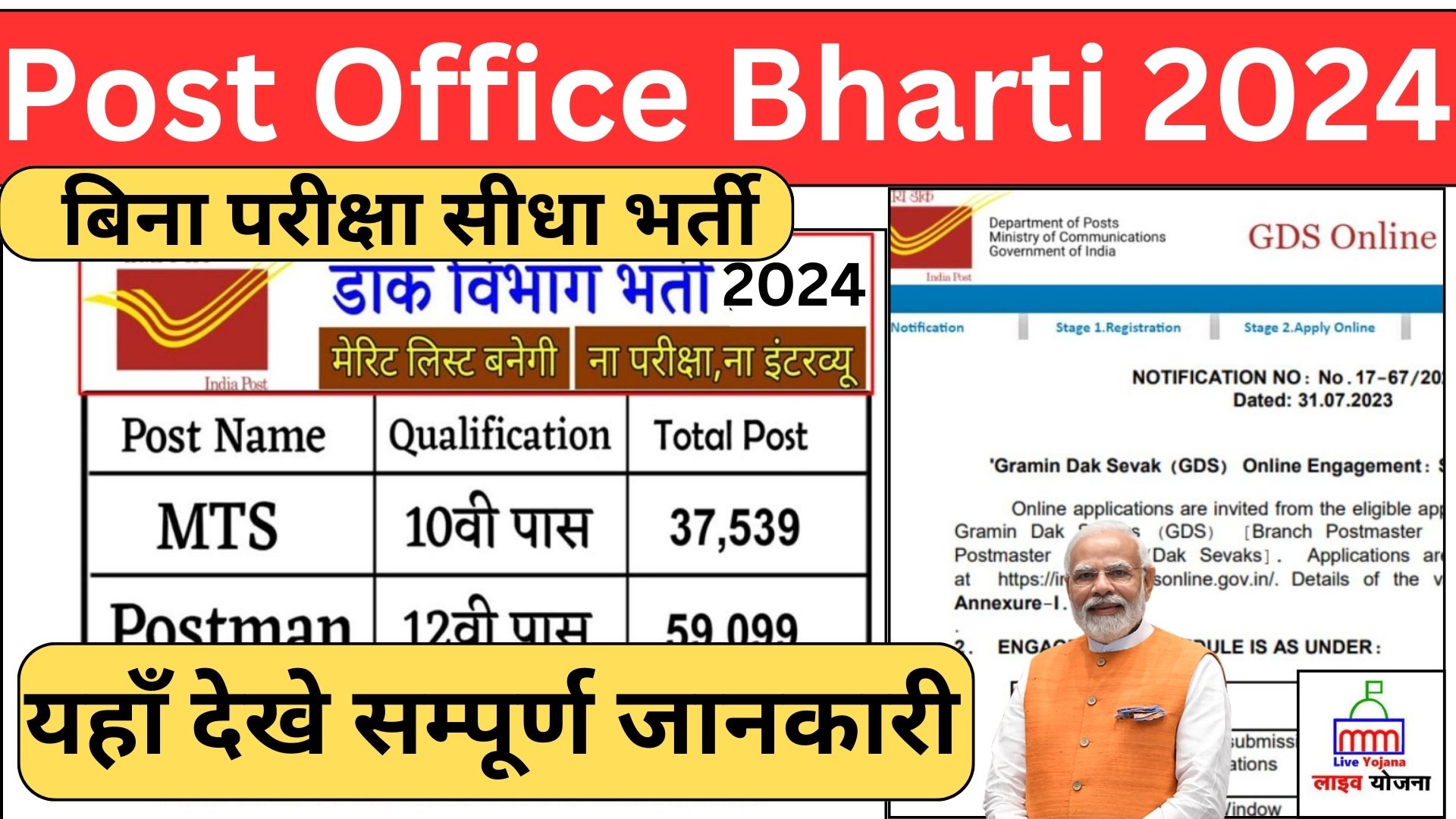 Post Office Bharti 2024 Post Office GDS Bharti पोस्ट ऑफिस भर्ती ग्रामीण डाक सेवक भर्ती  पोस्ट ऑफिस में 10 वीं पास लोगों के लिए नवीनतम भर्ती